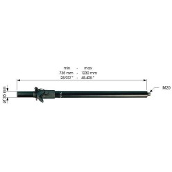 KV2 Audio KV2 Heavy Duty Speaker Pole Wytrzymała teleskopowa sztyca głośnikowa